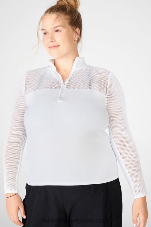 wit vrouwen arleta sculptknit top met lange mouwen Fabletics LH20J2720
