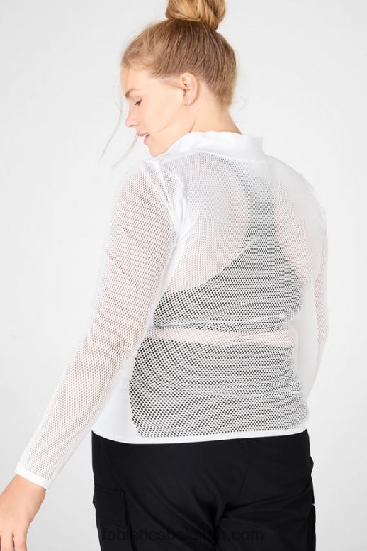 wit vrouwen arleta sculptknit top met lange mouwen Fabletics LH20J2720