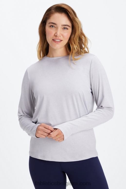 zachte grijze heide vrouwen dry-flex T-shirt met lange mouwen Fabletics LH20J2600