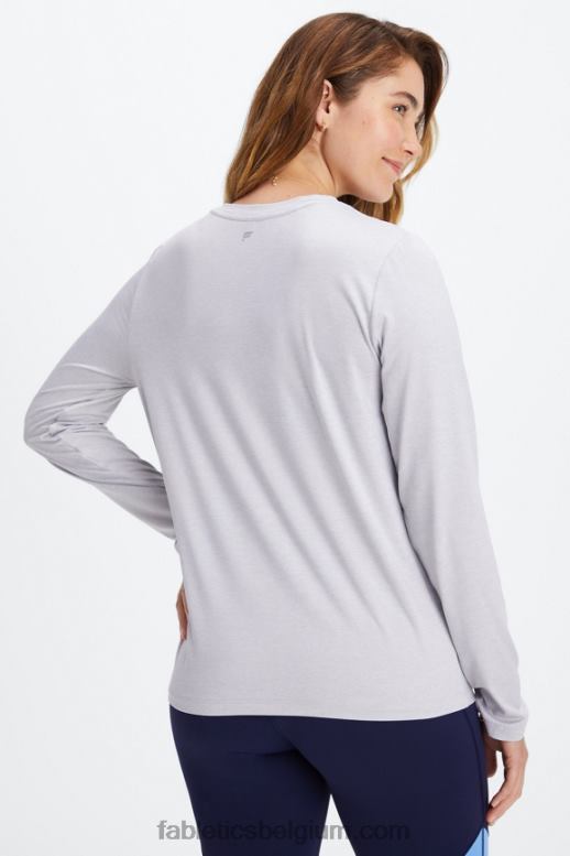 zachte grijze heide vrouwen dry-flex T-shirt met lange mouwen Fabletics LH20J2600