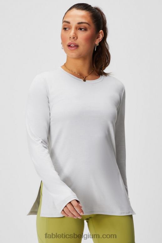 zachte grijze heide vrouwen dry-flex tuniek met lange mouwen Fabletics LH20J2587