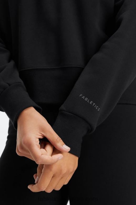 zwart vrouwen catarina pullover met opstaande kraag en rits Fabletics LH20J2642