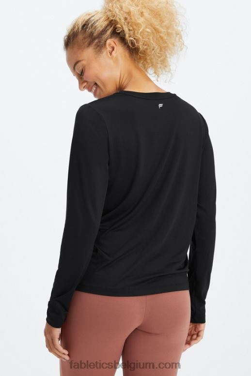 zwart vrouwen dry-flex T-shirt met lange mouwen Fabletics LH20J2601