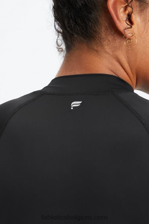 zwart vrouwen lichtgewicht top met lange mouwen Fabletics LH20J2627