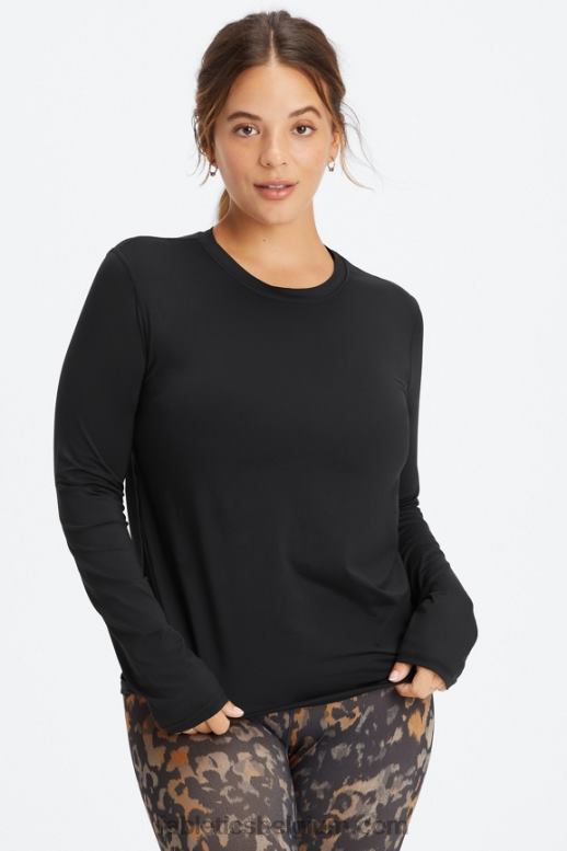 zwart vrouwen phoenix lite top met lange mouwen Fabletics LH20J2616