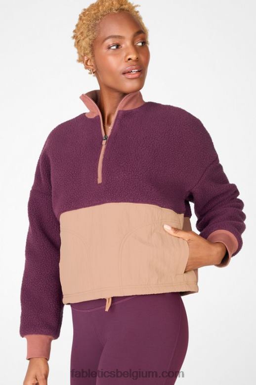 bordeaux/mahonie/driftscape vrouwen Mallory-fleecetrui Fabletics LH20J2555