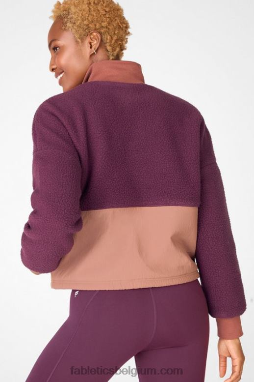 bordeaux/mahonie/driftscape vrouwen Mallory-fleecetrui Fabletics LH20J2555