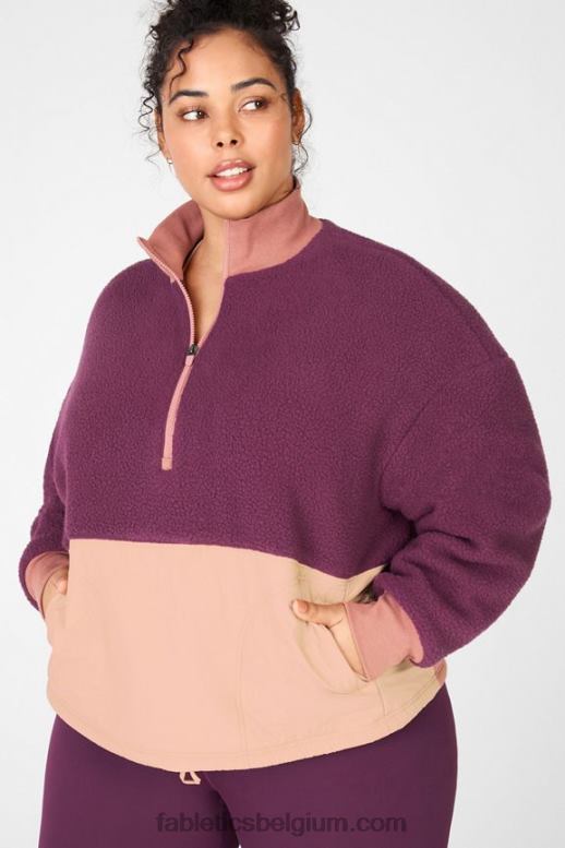 bordeaux/mahonie/driftscape vrouwen Mallory-fleecetrui Fabletics LH20J2556