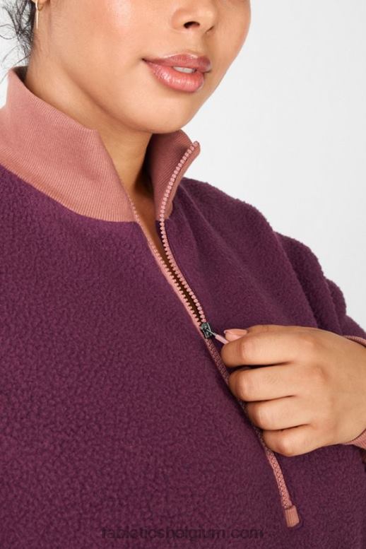 bordeaux/mahonie/driftscape vrouwen Mallory-fleecetrui Fabletics LH20J2556