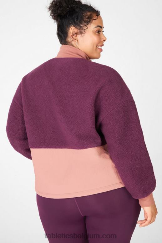 bordeaux/mahonie/driftscape vrouwen Mallory-fleecetrui Fabletics LH20J2556