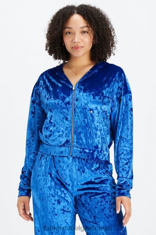 celeste vrouwen hoodie van geplet velours met rits Fabletics LH20J2486