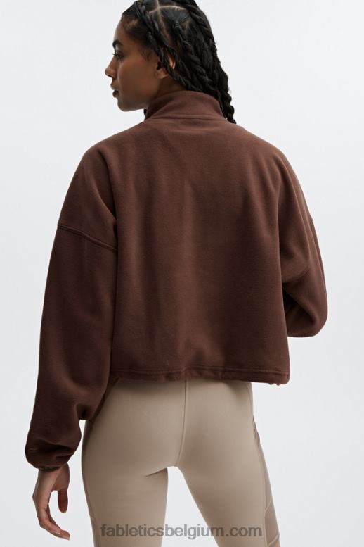 cichorei koffie vrouwen rayne polarfleece 1/4 ritssluiting Fabletics LH20J2511