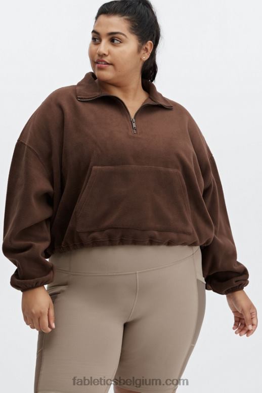 cichorei koffie vrouwen rayne polarfleece 1/4 ritssluiting Fabletics LH20J2512