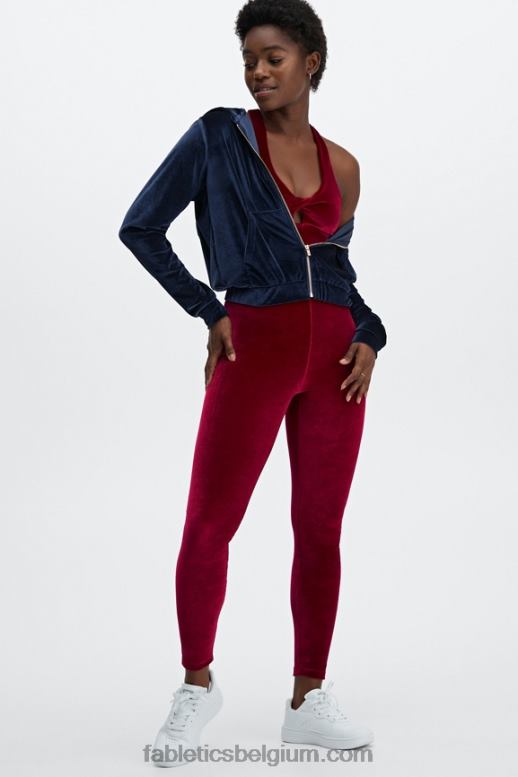 diepe marine vrouwen donna velours hoodie Fabletics LH20J2504
