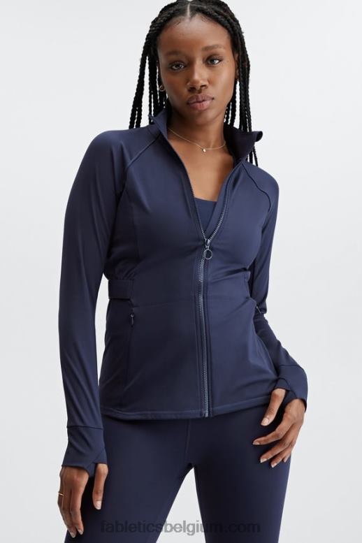 diepe marine vrouwen drie-eenheid performance jack Fabletics LH20J2572