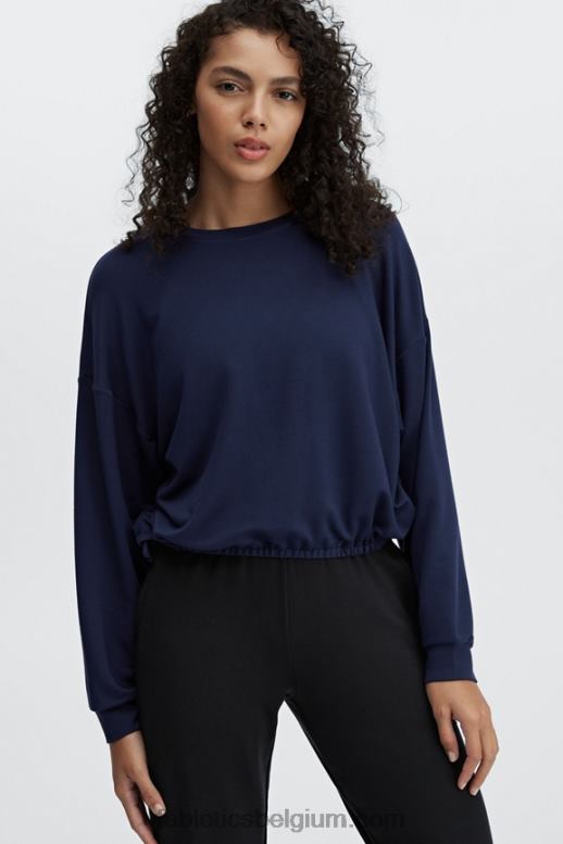 diepe marine vrouwen luxe cinched pullover Fabletics LH20J2426