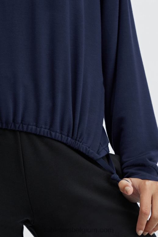 diepe marine vrouwen luxe cinched pullover Fabletics LH20J2426