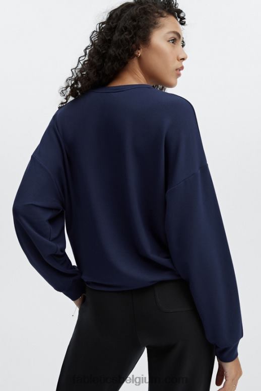 diepe marine vrouwen luxe cinched pullover Fabletics LH20J2426