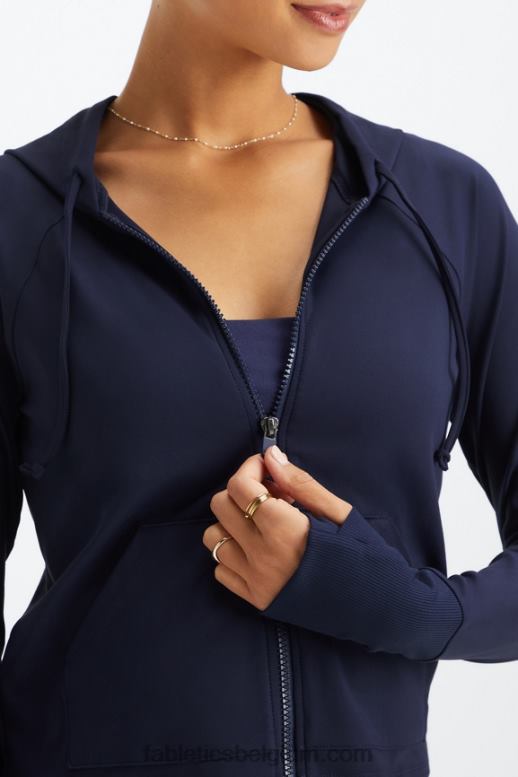 diepe marine vrouwen oasis cropped hoodie Fabletics LH20J2448