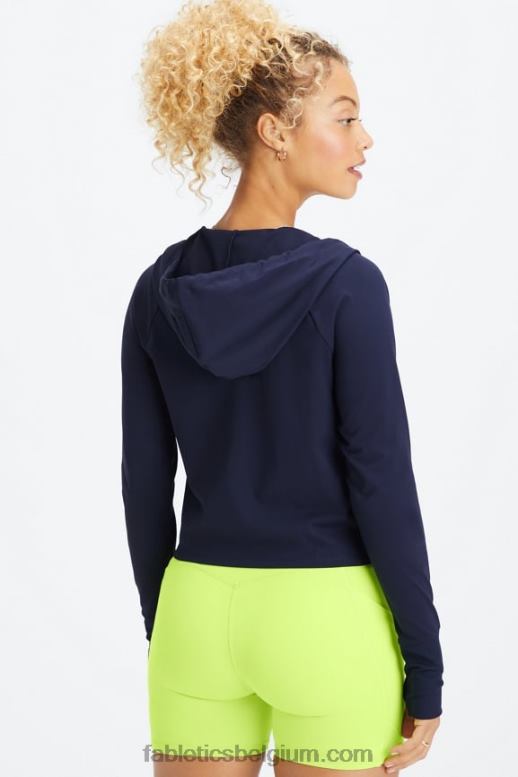 diepe marine vrouwen oasis cropped hoodie Fabletics LH20J2448