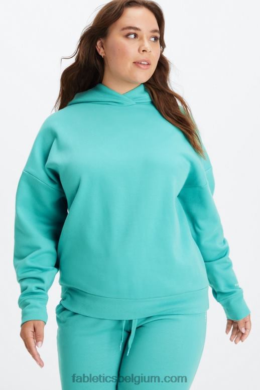 donker cyaan/haver vrouwen eco-go-to-hoodie Fabletics LH20J2516