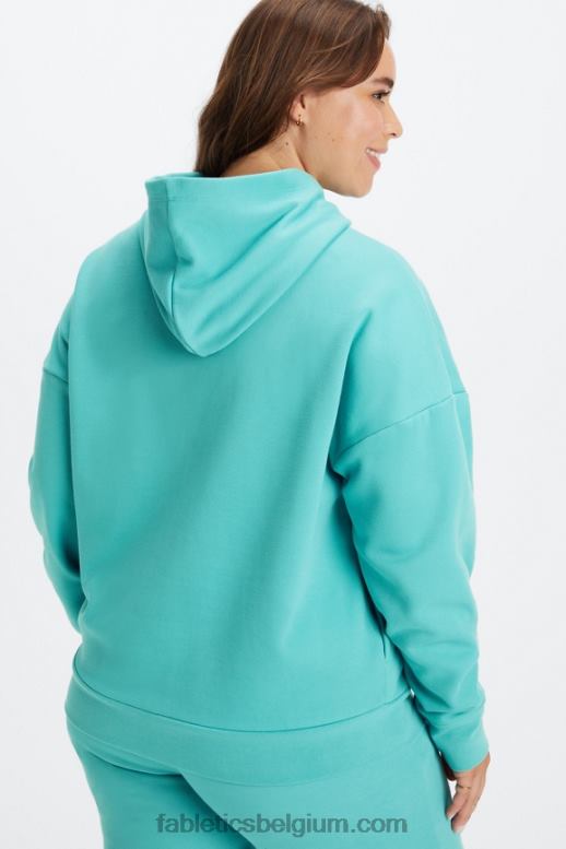 donker cyaan/haver vrouwen eco-go-to-hoodie Fabletics LH20J2516