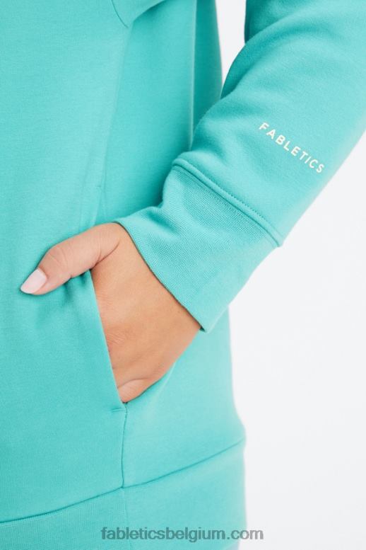 donker cyaan/haver vrouwen eco-go-to-hoodie Fabletics LH20J2516