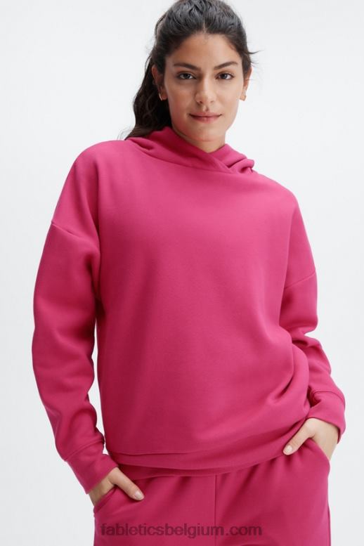 donker fuchsia vrouwen eco-go-to-pocket-hoodie Fabletics LH20J2513