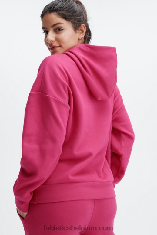 donker fuchsia vrouwen eco-go-to-pocket-hoodie Fabletics LH20J2513
