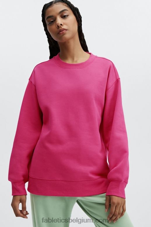 donker fuchsia vrouwen ecologisch sweatshirt met ronde hals Fabletics LH20J2475
