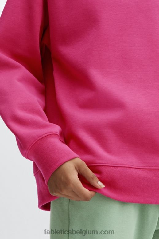 donker fuchsia vrouwen ecologisch sweatshirt met ronde hals Fabletics LH20J2475