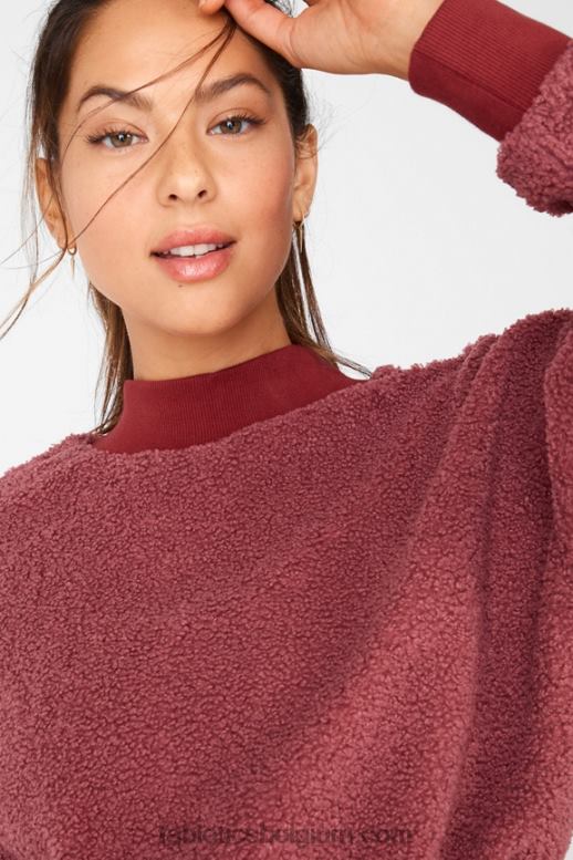 donker rouge/baksteen vrouwen malia polarfleece trui Fabletics LH20J2552