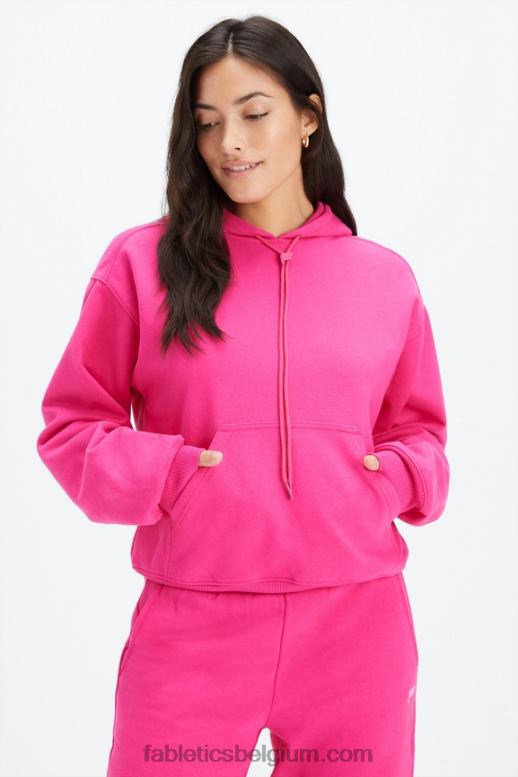 fuchsia/roze rave vrouwen forever fleece hoodie Fabletics LH20J2489