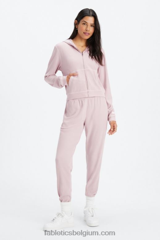 gedempt mauve/bloemblaadje vrouwen wafel hoodie met rits Fabletics LH20J2494