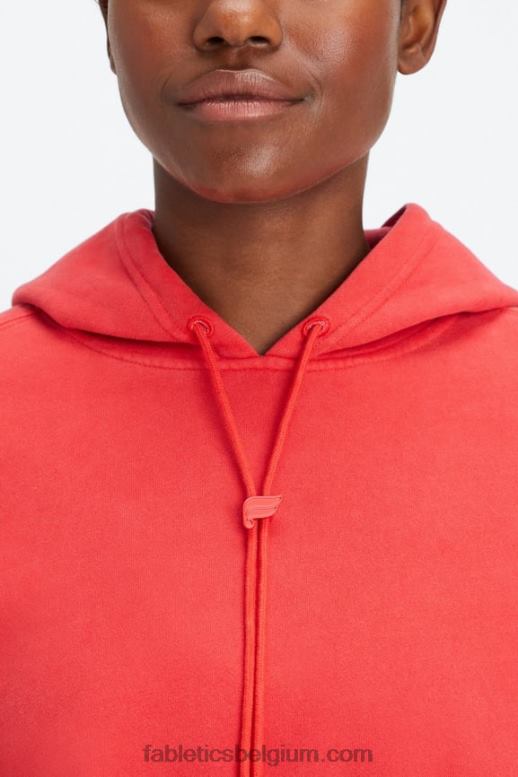 gewassen elektrische kers/wit vrouwen forever fleece hoodie Fabletics LH20J2492