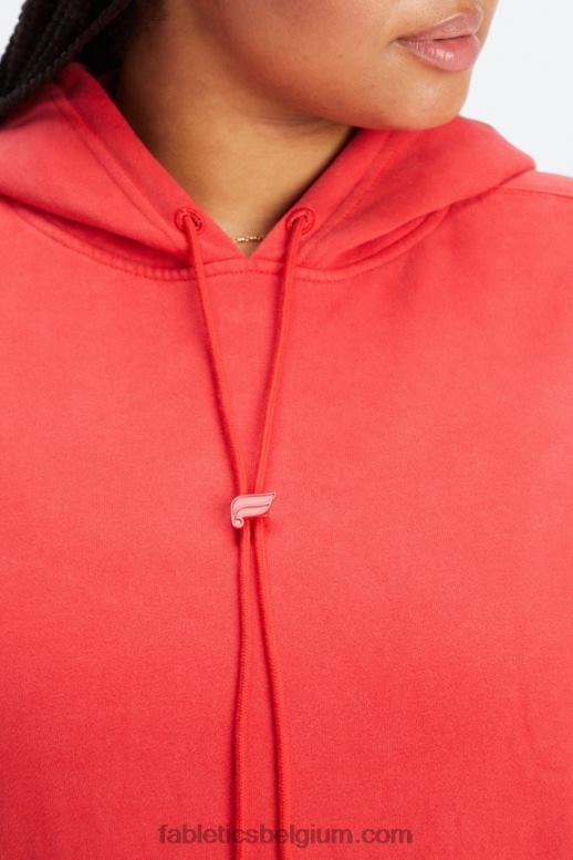 gewassen elektrische kers/wit vrouwen forever fleece hoodie Fabletics LH20J2493