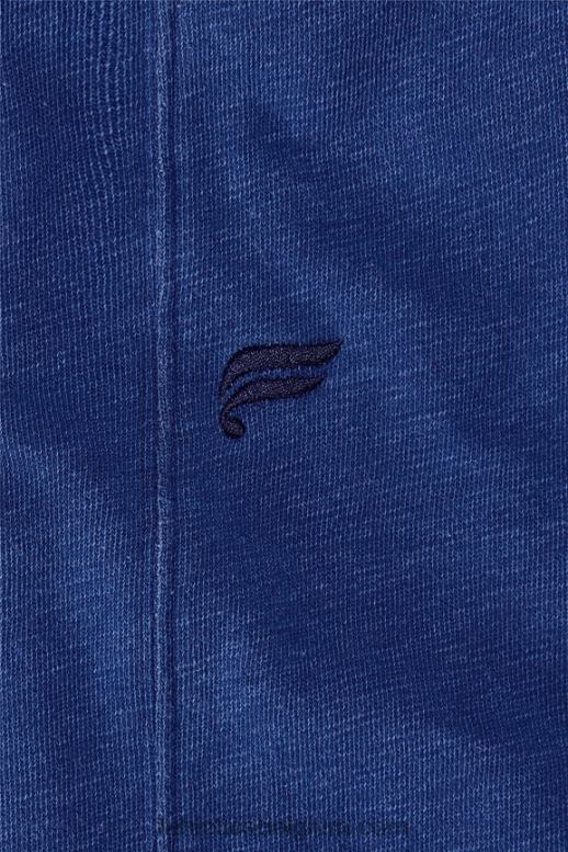 gewassen indigo vrouwen bijgesneden ronde hals Fabletics LH20J2434