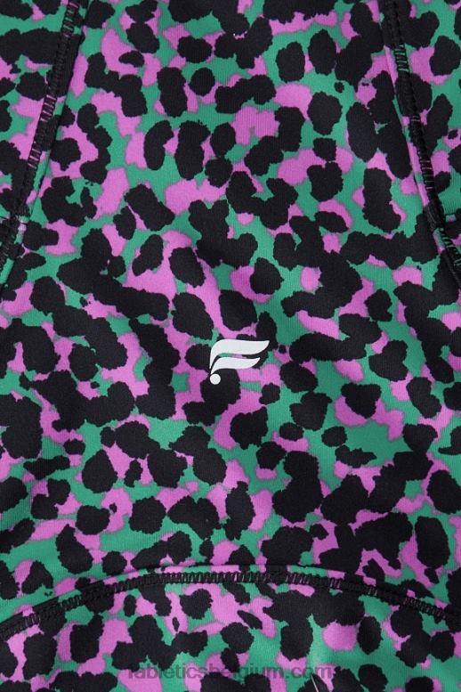 grasgroene safariplekken vrouwen drie-eenheid performance jack Fabletics LH20J2569