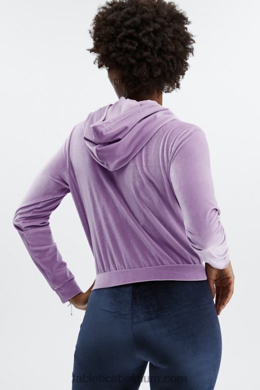 helder lila vrouwen donna velours hoodie Fabletics LH20J2507