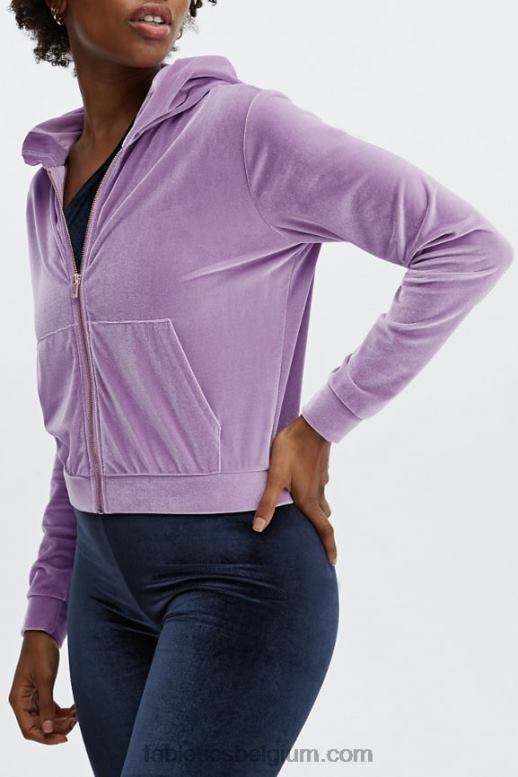 helder lila vrouwen donna velours hoodie Fabletics LH20J2507