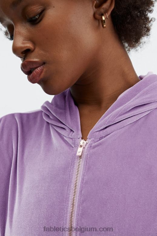 helder lila vrouwen donna velours hoodie Fabletics LH20J2507