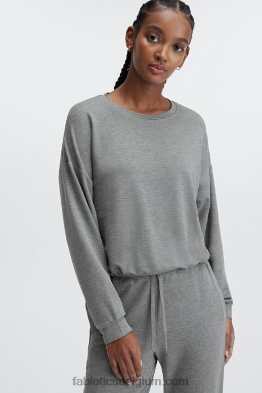 houtskool heide vrouwen luxe cinched pullover Fabletics LH20J2427