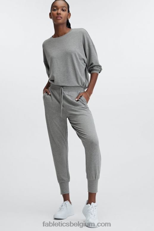 houtskool heide vrouwen luxe cinched pullover Fabletics LH20J2427