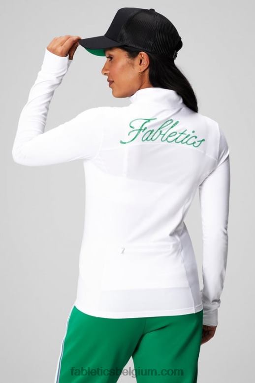 klassiek wit/grafisch vrouwen phoenix middenlaag met halve rits Fabletics LH20J2579