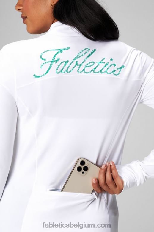klassiek wit/grafisch vrouwen phoenix middenlaag met halve rits Fabletics LH20J2579
