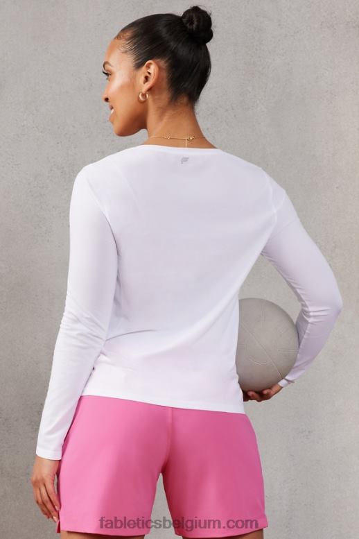 klassiek wit vrouwen feather tech top met lange mouwen Fabletics LH20J2577