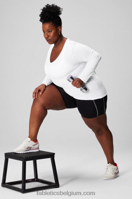 klassiek wit vrouwen feather tech top met lange mouwen Fabletics LH20J2578