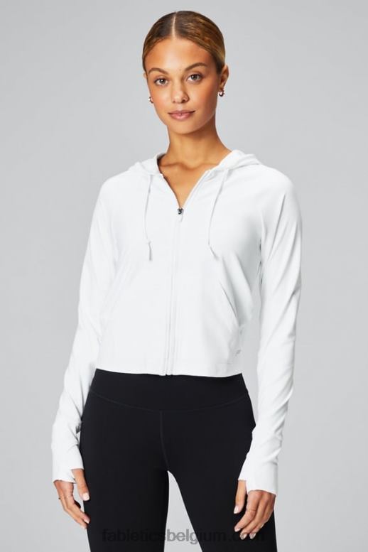 klassiek wit vrouwen oasis cropped hoodie Fabletics LH20J2459