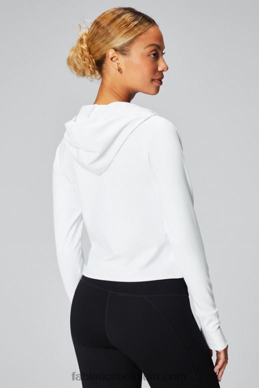 klassiek wit vrouwen oasis cropped hoodie Fabletics LH20J2459
