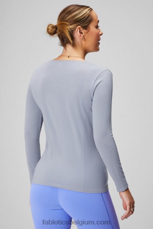 klassieke grijze heide vrouwen feather tech top met lange mouwen Fabletics LH20J2576